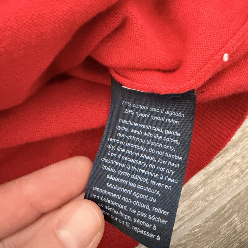 Women's Tommy Hilfinger Red Turtleneck Size Medium Made In‎ Cambodia - Picture 5 of 8